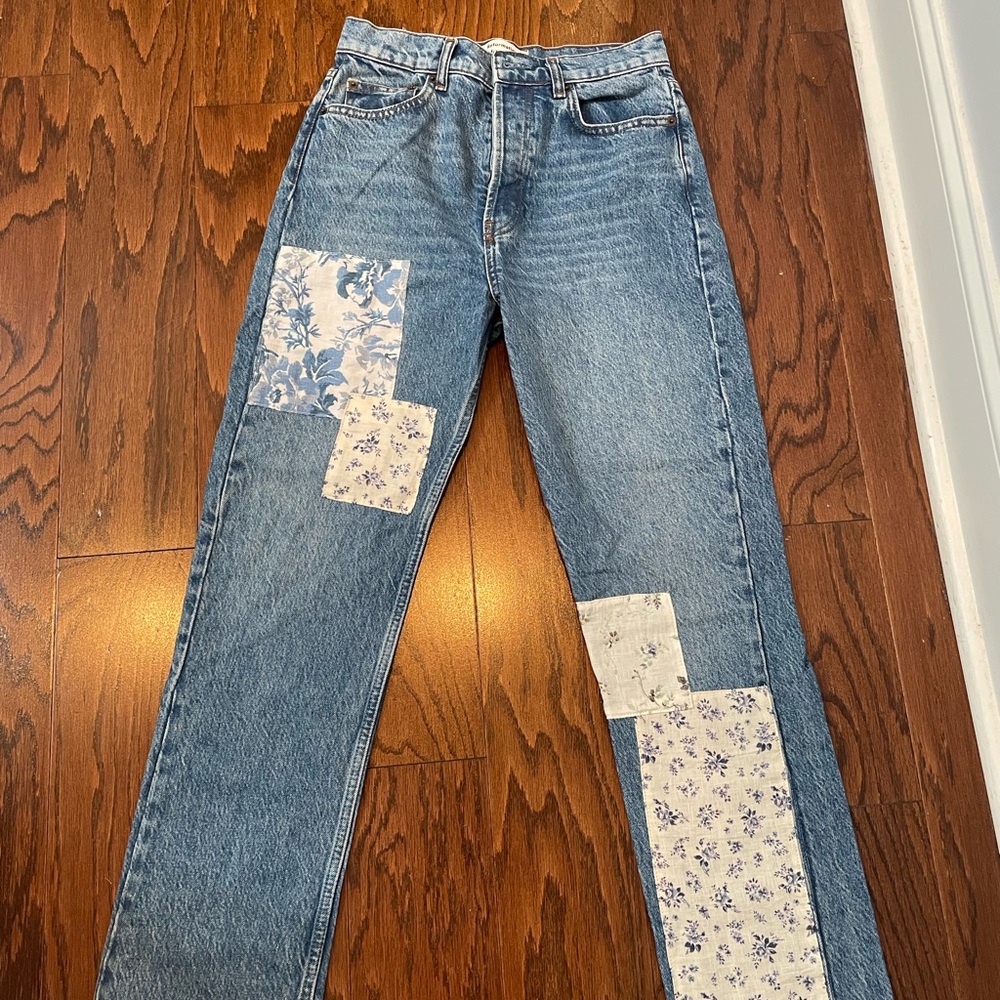 Limited release reformation patchwork jeans